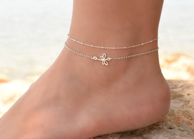 Ankle Bracelet Ankle Bracelet for Women Sterling Silver Anklet Dainty Chain Anklet Ankle Bracelet Set Silver Anklets for Women Anklet