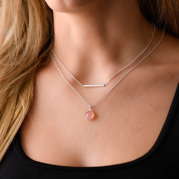 Rose Quartz Necklace Layering Set | Gift Ideas for Her Necklace Kit