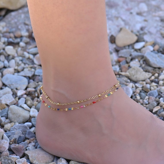 Gold stainless on sale steel anklet