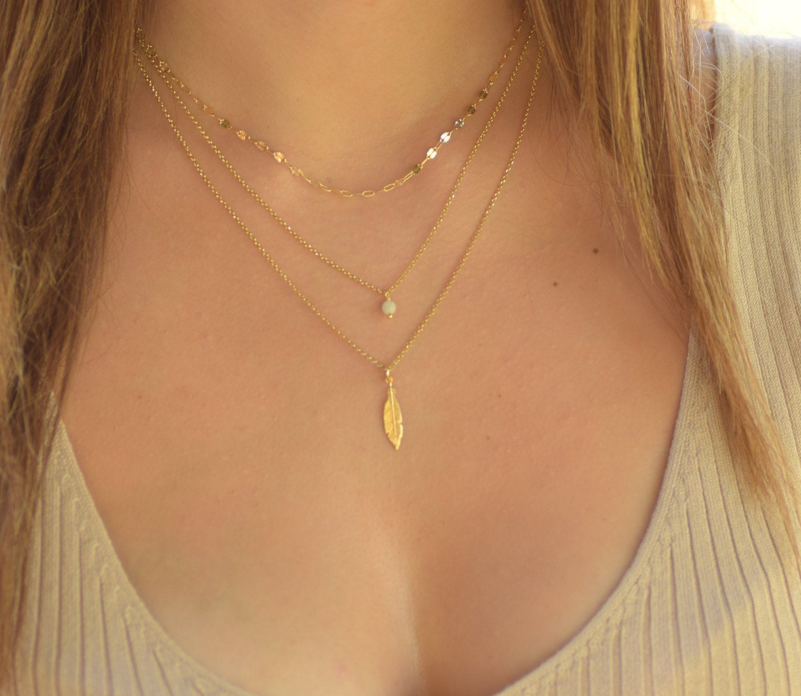 ●SCALETTO● WIL204 Multi Layered Necklace m1037_1170983 Multi Layered Necklace Thin Metal Chain 7 Tiered Layer GOLD