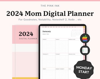 2024 Mom Planner Digital: The Ultimate Organizational Tool for Busy Moms, Lag-Free Goodnotes iPad Planner for Motherhood and Family Life