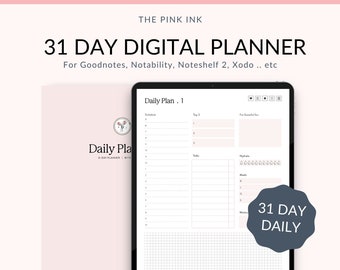 Daily Digital Planner for Goodnotes, Notability, Xodo, Noteshelf 2, Lag-Free Planner for productivity and goal setting, Gift for moms