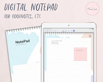 Digital NotePad | colored paper lined Note Pad | Digital Notebook | To-Do | GoodNotes Notability | Hyperlink index page | Instant Download