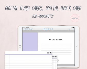 Purple Digital Flash Cards, hyperlinks, Flash cards for Goodnotes, index card, Digital Study cards, Student study cards, Instant Download