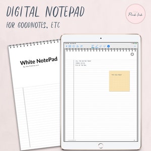 Digital Notepad White Paper Grid Note Pad Digital Notebook Etsy Digital Notepad White Paper Grid Note Pad Digital Notebook Etsy