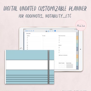 Digital Undated Customizable Daily Planner, Weekly Planner, Monthly Planner, Project Planner for Goodnotes & Notability, Instant Download