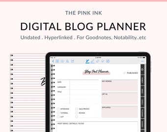 Digital Blog Planner | Blogger Planner | affiliates Tracker | Blog post planner | Keyword SEO tracker | Blog kit | Instant Download