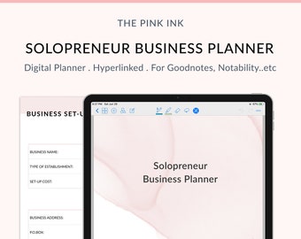 Solopreneur Business Planner, Digital Planner, undated Digital Social media planner, online business planner, IPad Planner, Instant Download
