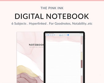 Digital Notebook Lined, GoodNotes Notebook, DigiBujo, BuJo, Digital Bullet Journal, Notability Notebook, iPad Notebook, GoodNotes Template,