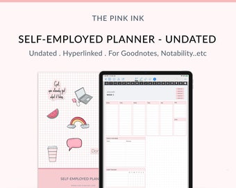 Undated Self Employed Planner, Business Planner, undated Digital Weekly & Monthly planner for Goodnotes, IPad Planner, Instant Download