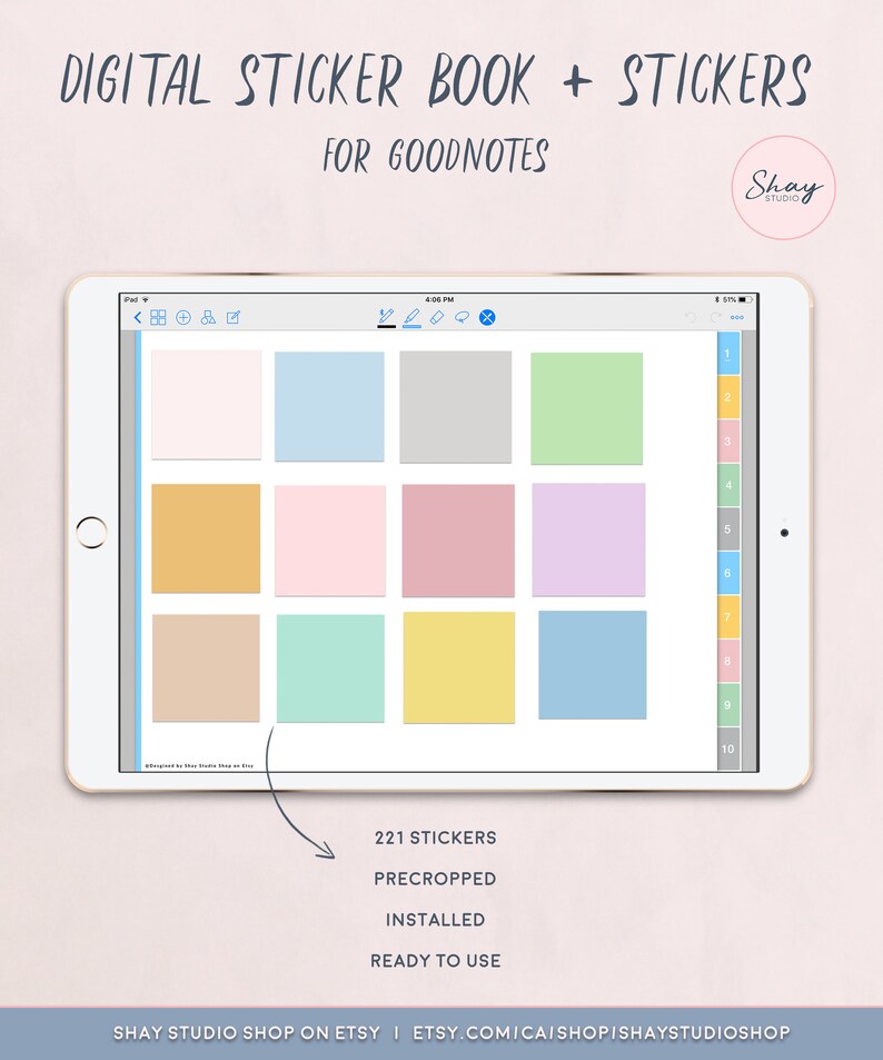 Digital Sticker Book Planner for Goodnotes Precropped Etsy Canada