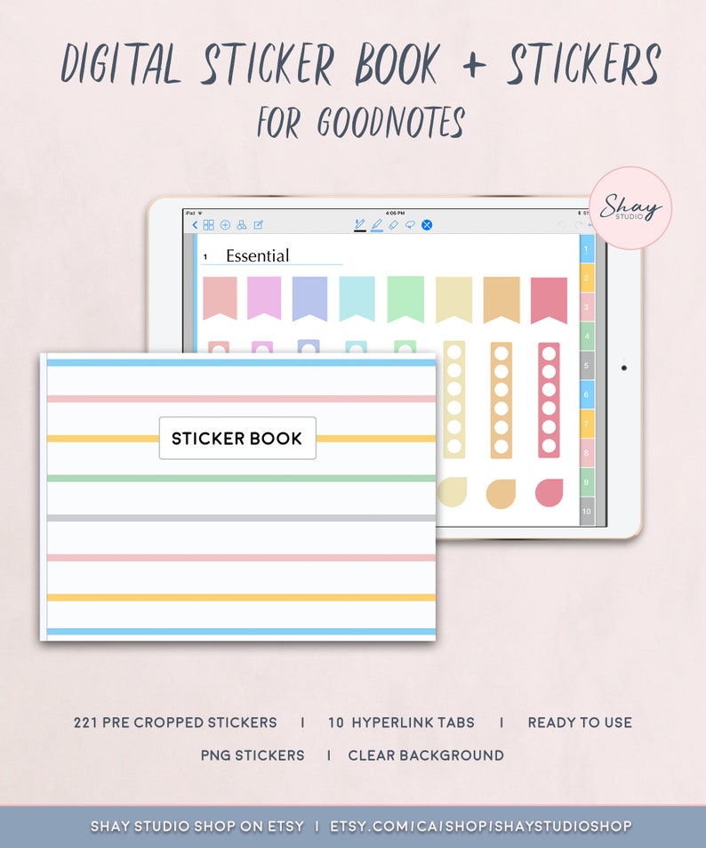 Digital Sticker Book Planner for Goodnotes Precropped Etsy Canada