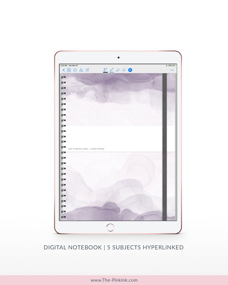 Digital Notebook, 5 Subject Notebook Goodnotes Template, Hyperlinks
