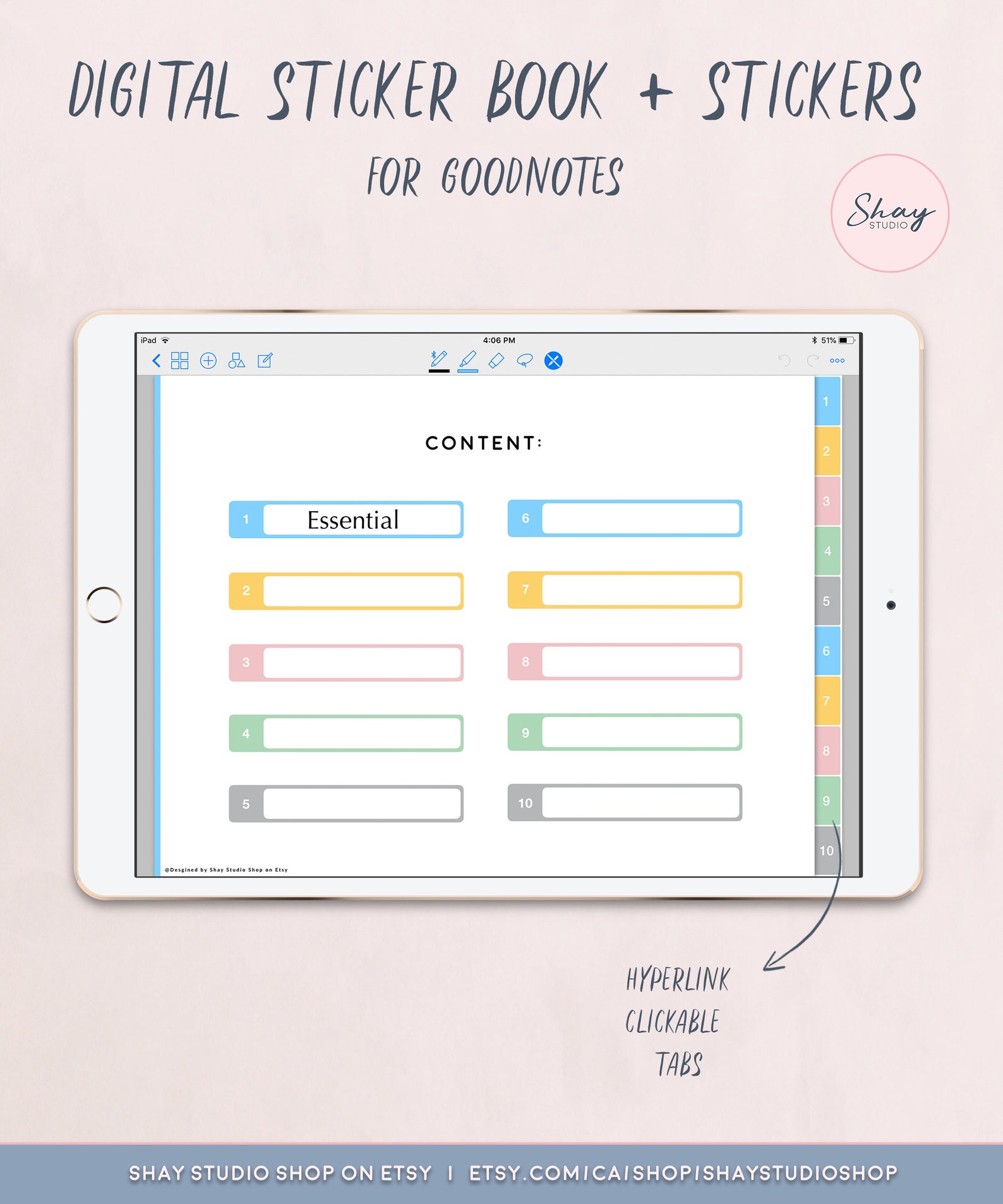 Digital Sticker Book Planner for Goodnotes Precropped Etsy Canada