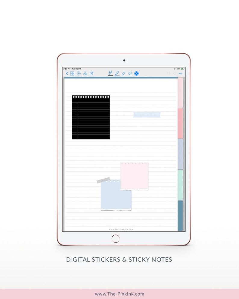 Digital Stickers & Sticky Note Digital Sticker Pack Planner Girl ...