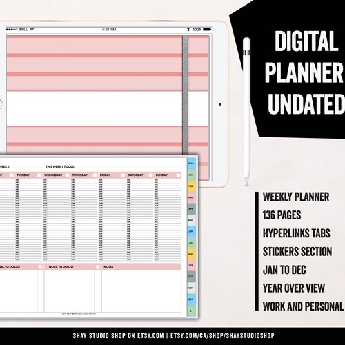 Weekly Planner Printable Weekly Planner Weekly Planner Pad | Etsy
