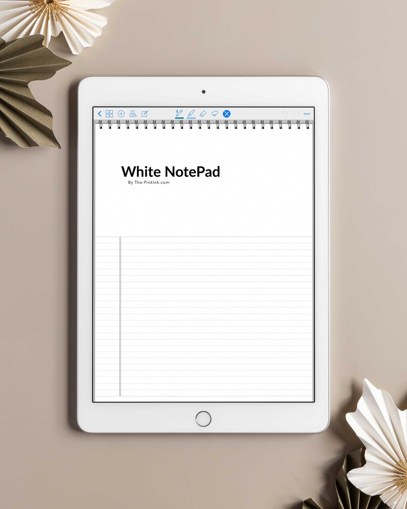 Digital Notepad White Paper Lined Note Pad Digital Etsy