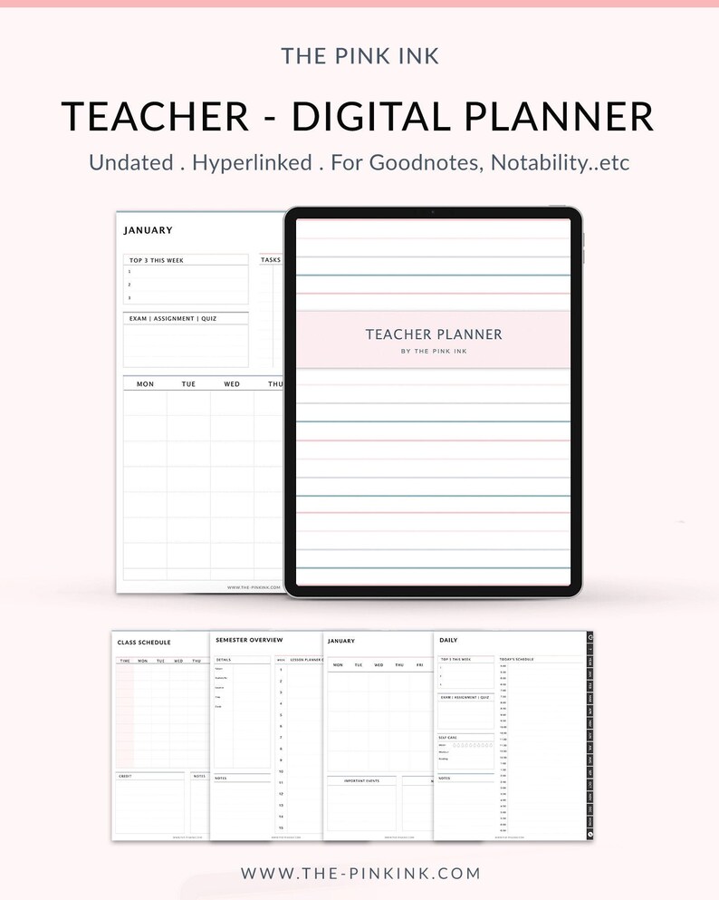 Undated Teacher Planner School Planner Lesson Planner Etsy