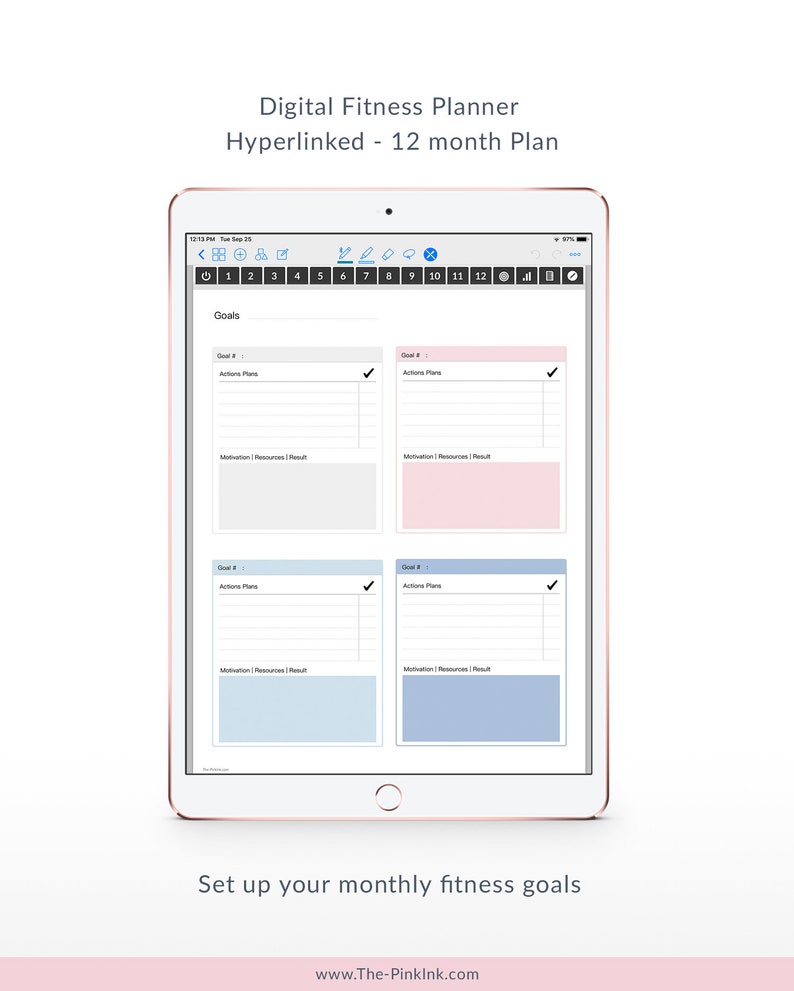 Ultimate Digital Fitness Planner Workout Planner Monthly Etsy
