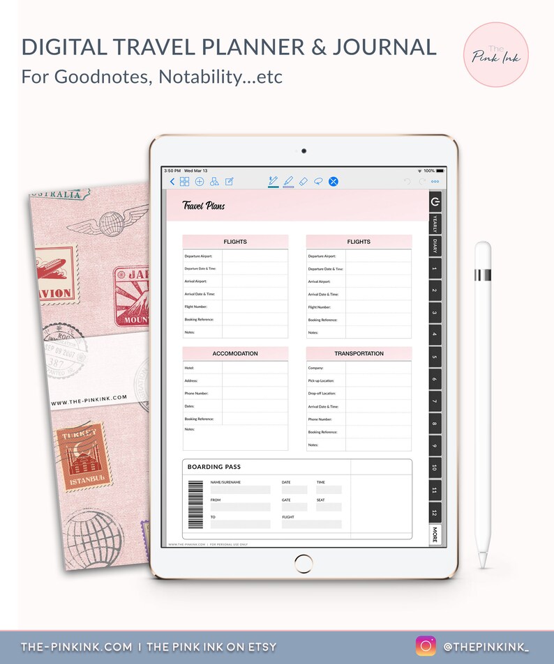 Travel Planner Vacation Planner Travel Journal Etsy