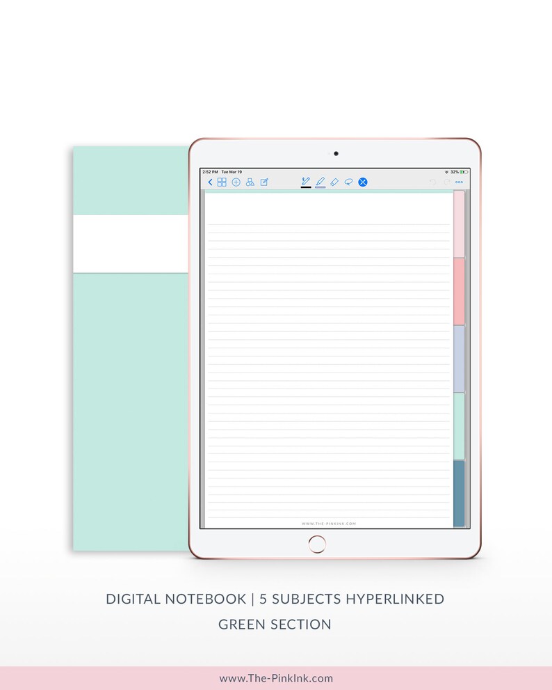 Digital Notebook 5 Subject Notebook Goodnotes Template Etsy