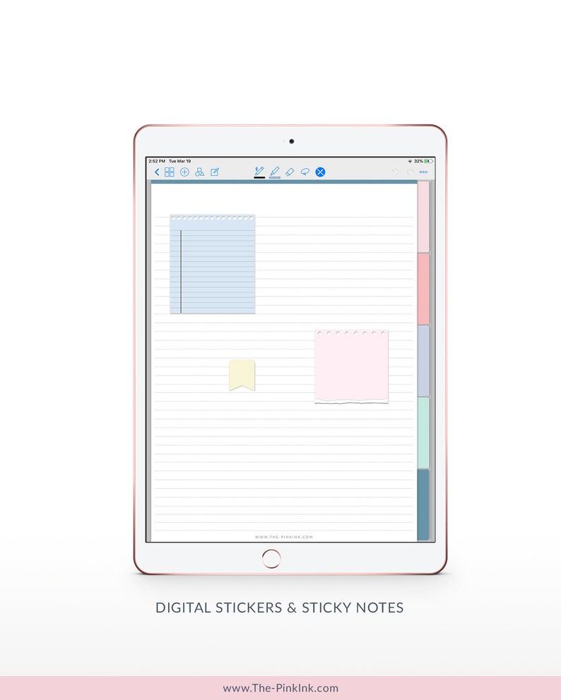 Stickers Notes Digital Digital Stickers & Sticky Note Digital Sticker Pack Planner Girl ...