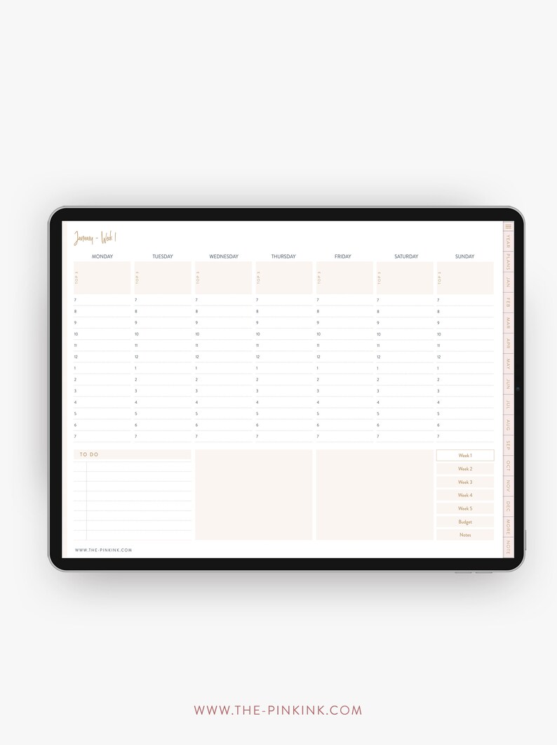 Weekly Digital Planner and Stickers iPad Weekly Planner Etsy