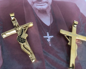 Cross Johnny hallyday Gold Black edition with signature 6x4cm