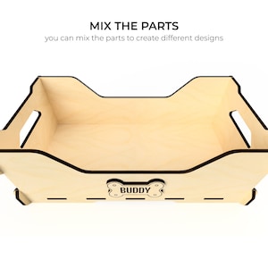 xTool Laser Cut Files - Dog Toy Chest with Personalized Nameplate