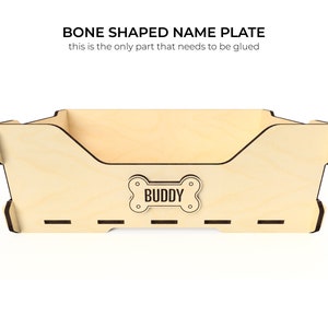 Pet Storage Basket SVG Files for CNC Laser Cutters - Customizable Nameplate