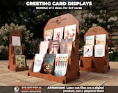 Greeting Card Display SVG laser cut files | Postcard Craft Show Display Stand Glowforge Files | Vendor Display svg | Brochure Holder Rack