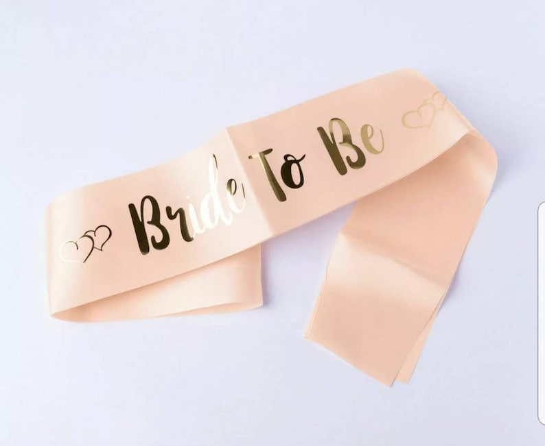 Team Bride Party Hen Night Pink Rose Gold BRIDE TO BE Sash Accessory Decoration