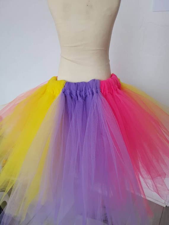 Jupe tutu fille colorée - jupe fille tulle - jupe fille couleurs  arc-en-ciel - taille