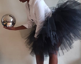 Tutu court pour adultes noirs et bruns, jupe tutu pour femmes, mariée pour être tutu de poule, jupe tutu d’Halloween dames tutu court, jupe courte en tulle