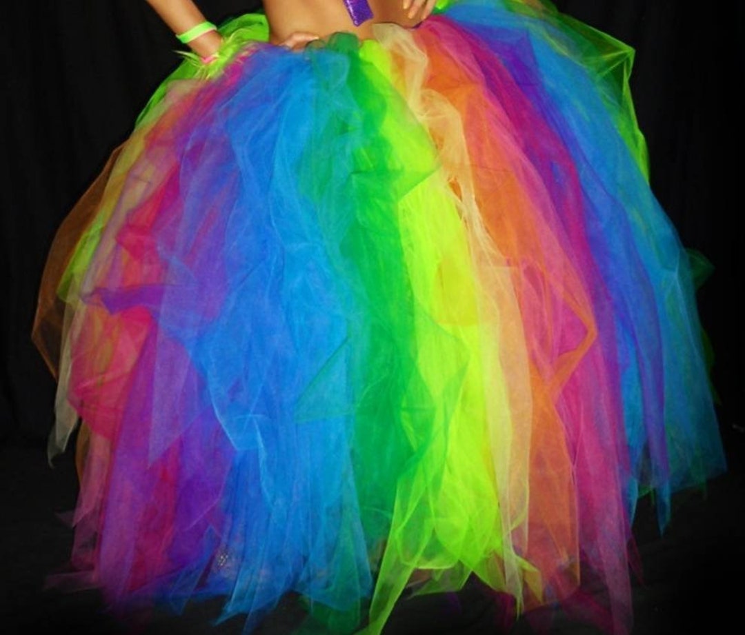 Tutú de carnaval arcoíris para mujer, disfraz de tutú del orgullo, faldas  tutú multicolores, tutú de festival de colores mezclados, tutú colorido  para