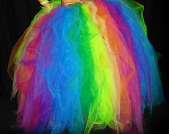 Womens rainbow carnival tutu Pride tutu costume multi-coloured tutu skirts mixed colour festival ladies tutu colourful adult tutu