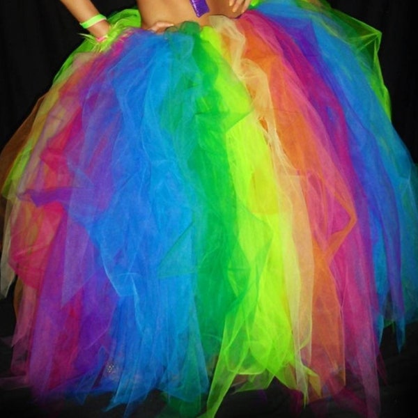 Womens plus size rainbow tutu Halloween tutu costumes multi-coloured tutu skirts mixed colour festive ladies tutu colourful adult tutu