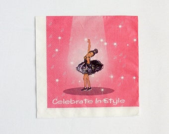 DIVA Princess Birthday Party Servietten, Schwarze Ballerina Design (6er Set)