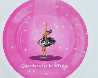 Afrocentric Princess Birthday Party Teller - Rosa & Schwarz (6er Set)