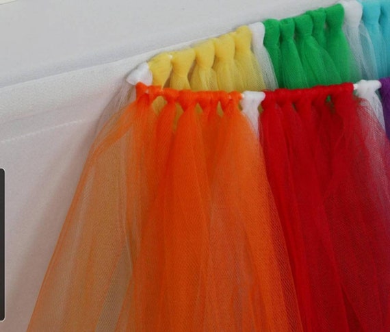 Rainbow Tulle Table Skirt Multi-coloured Table Tutu Baby Shower Birthday  Party Table Decor Head Table Tutu Sweet Table Tutu Skirt Hen Tutu 