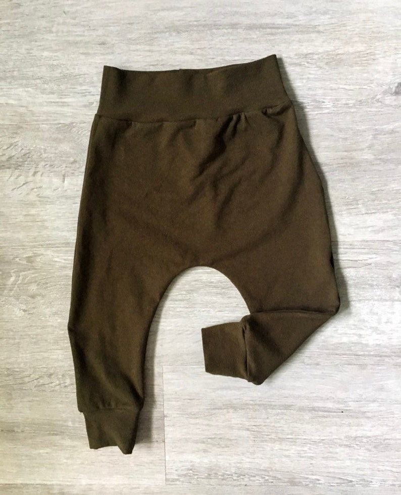 Baby/'s Harem leggings drop crotch leggings olive green leggings