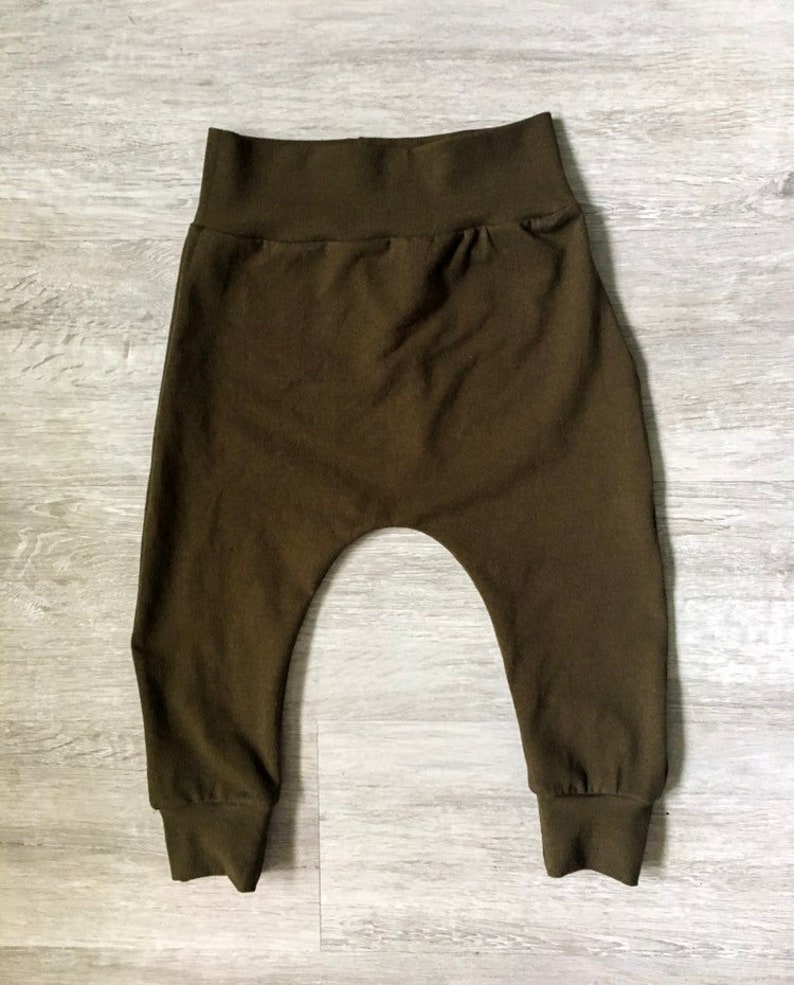 Baby/'s Harem leggings drop crotch leggings olive green leggings