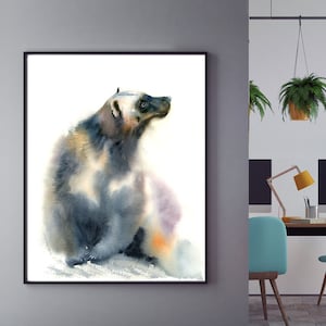 Wolverine Art Print Watercolor Painting Wild Animal Woodland - Etsy