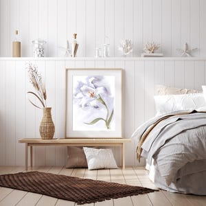 Lavender Floral Watercolor Wall Art, Botanical Bedroom Decor, Serene Museum-Quality Print from Original Painting image 5