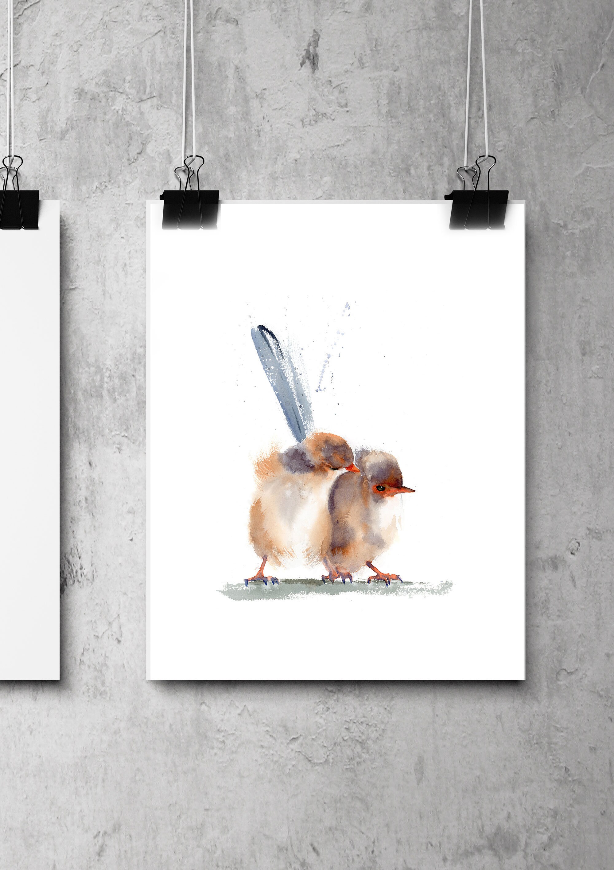 Love birds art print couple of Wren Set of 2 wall art decor Etsy