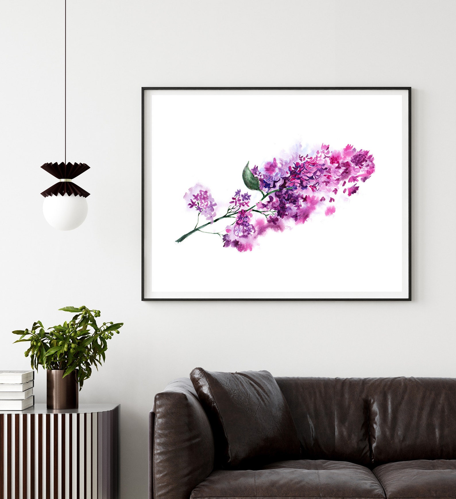 Lilac painting Print wall art decor botanical artwork | Etsy