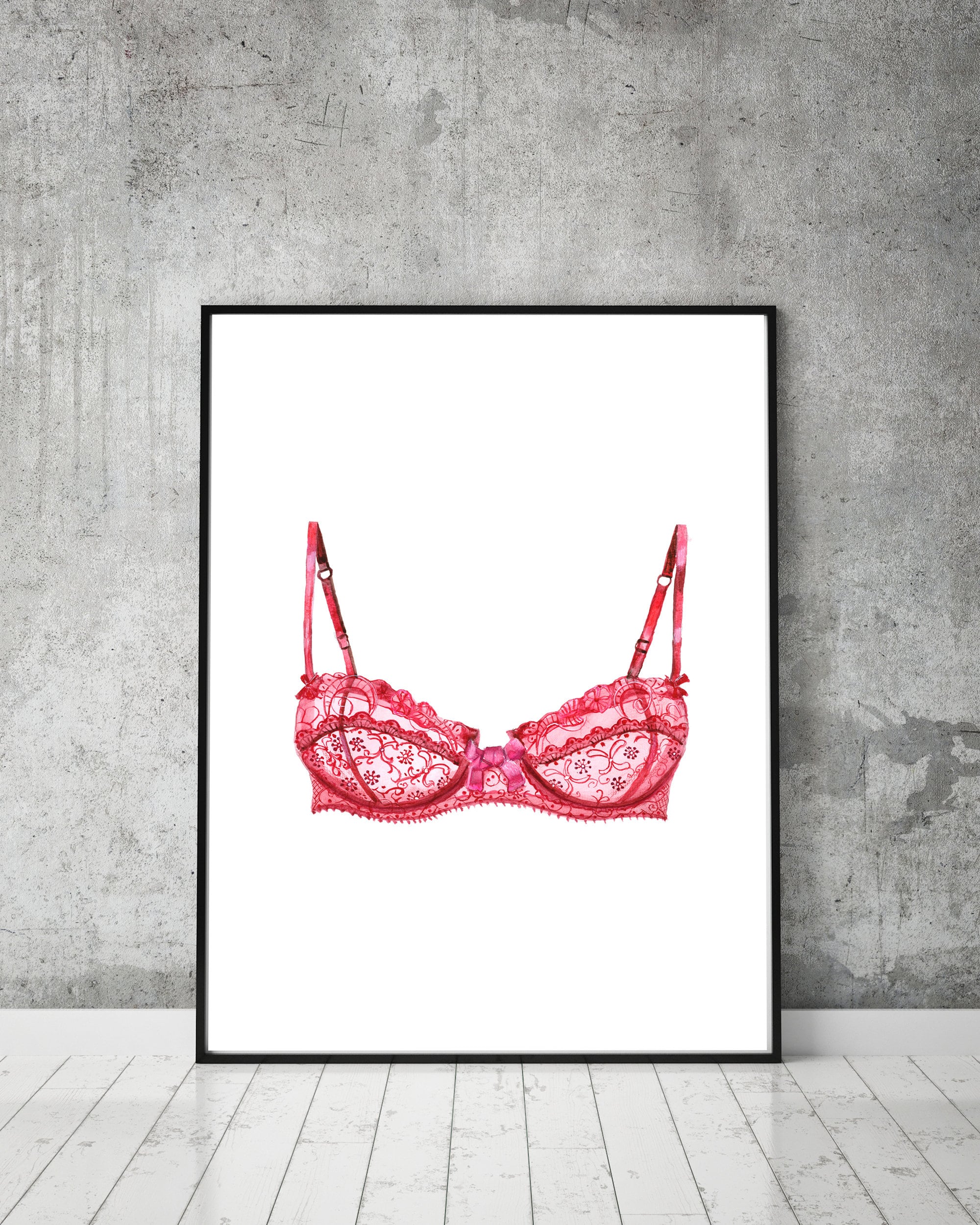 Bra Painting, Lace Bralette Artwork, Lingerie Watercolor Painting, Bra  Illustration, Giclée Print, Wall Hanging Art, Vertical Decor, Gift -   Canada