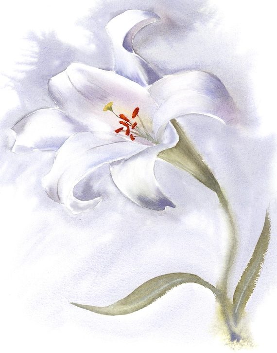 Lavender Floral Watercolor Wall Art, Botanical Bedroom Decor, Serene Museum-Quality Print from Original Painting