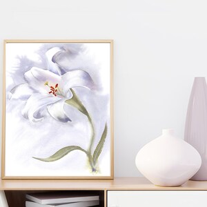 Lavender Floral Watercolor Wall Art, Botanical Bedroom Decor, Serene Museum-Quality Print from Original Painting image 11