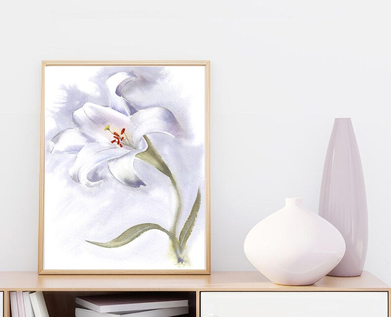 Lavender Floral Watercolor Wall Art, Botanical Bedroom Decor, Serene Museum-Quality Print from Original Painting image 11
